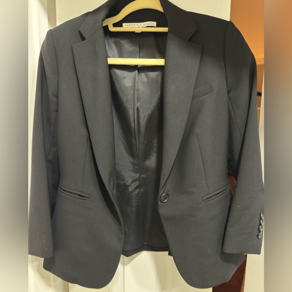 Veronica Beard Schoolboy Dickey Blazer, Black